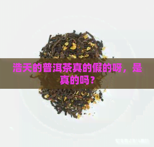 浩天的普洱茶真的假的呀，是真的吗？