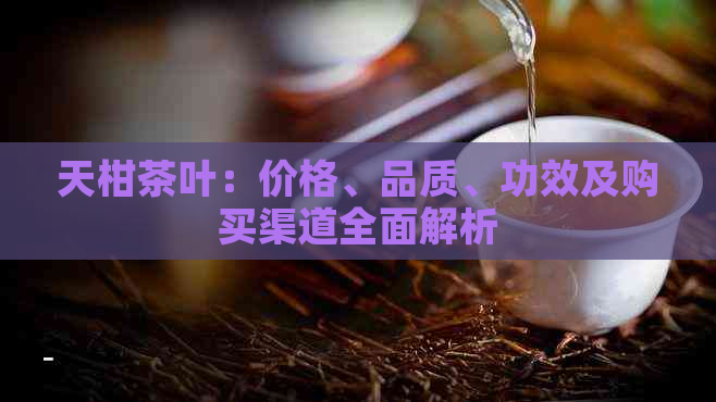 天柑茶叶：价格、品质、功效及购买渠道全面解析