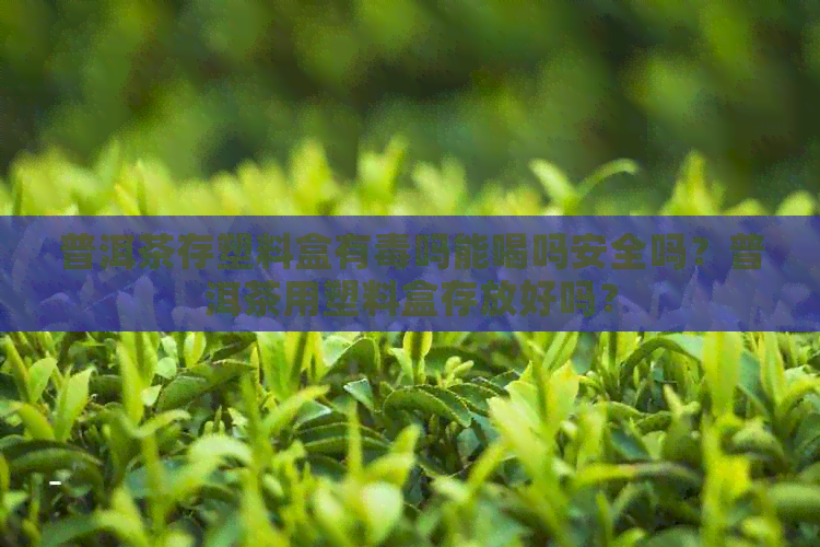 普洱茶存塑料盒有吗能喝吗安全吗？普洱茶用塑料盒存放好吗？