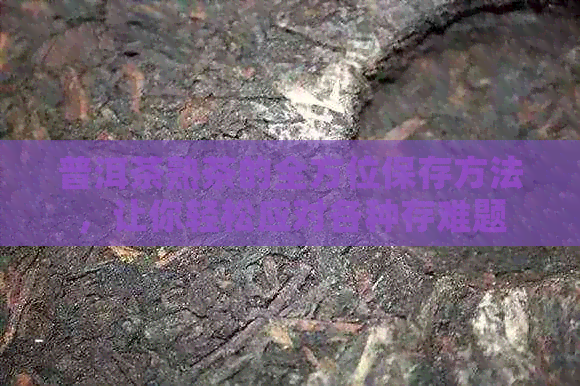 普洱茶熟茶的全方位保存方法，让你轻松应对各种存难题