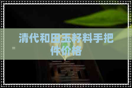 清代和田玉籽料手把件价格