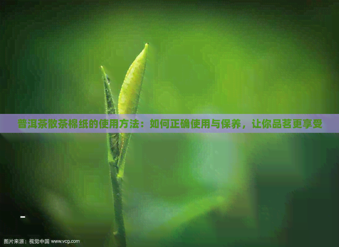 普洱茶散茶棉纸的使用方法：如何正确使用与保养，让你品茗更享受