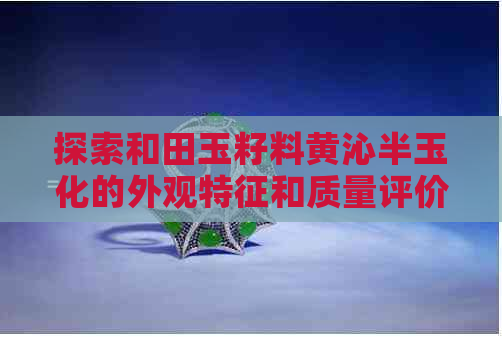 探索和田玉籽料黄沁半玉化的外观特征和质量评价，了解如何选购与保养