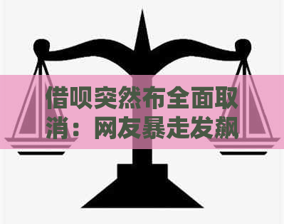 借呗突然布全面取消：网友暴走发飙，借呗停息挂账被关