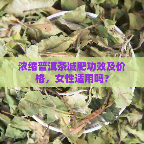 浓缩普洱茶减肥功效及价格，女性适用吗？