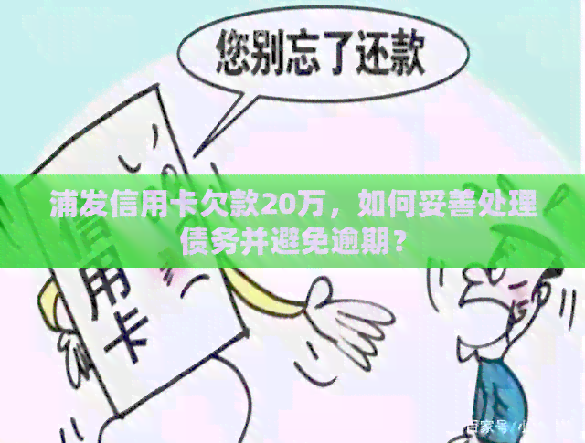 浦发信用卡欠款20万，如何妥善处理债务并避免逾期？