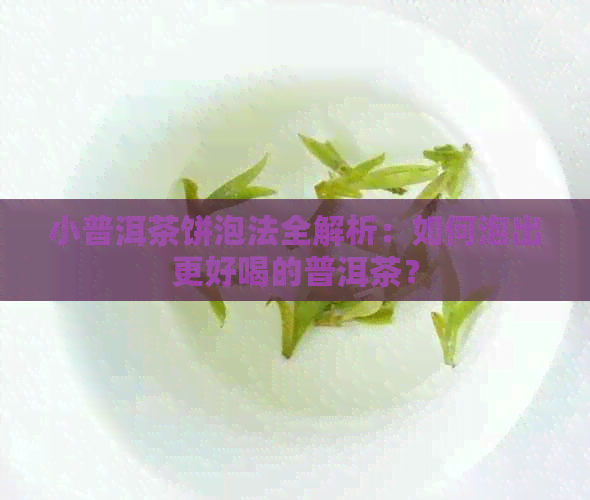 小普洱茶饼泡法全解析：如何泡出更好喝的普洱茶？