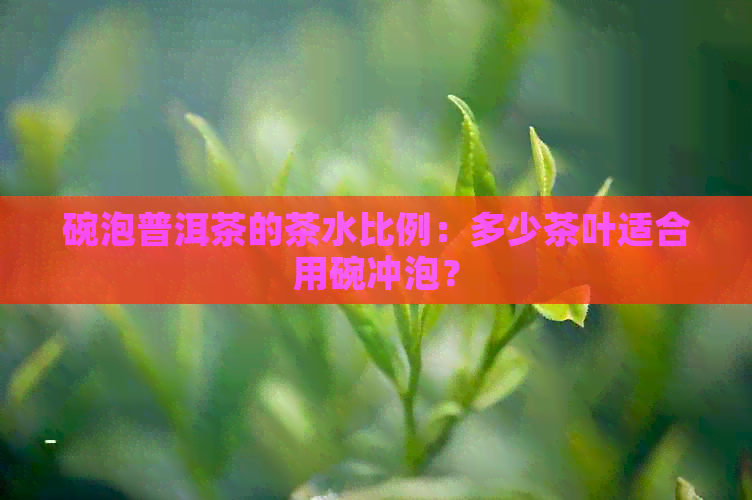 碗泡普洱茶的茶水比例：多少茶叶适合用碗冲泡？