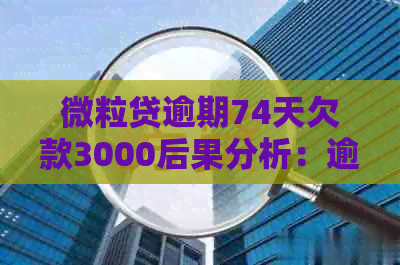 微粒贷逾期74天欠款3000后果分析：逾期6000、32天12000和300块的情况解读