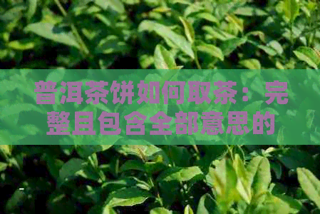 普洱茶饼如何取茶：完整且包含全部意思的标题。