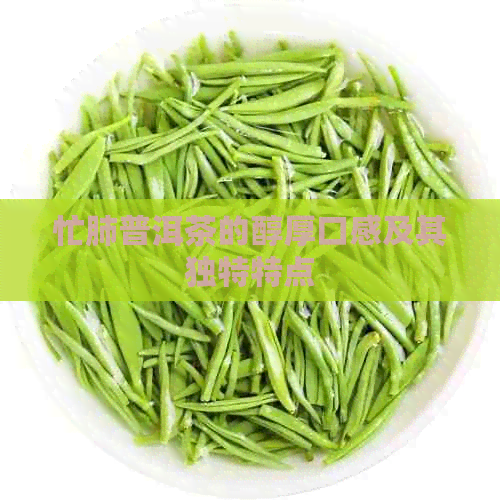 忙肺普洱茶的醇厚口感及其独特特点