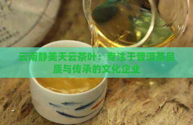 云南静美天云茶叶：专注于普洱茶品质与传承的文化企业