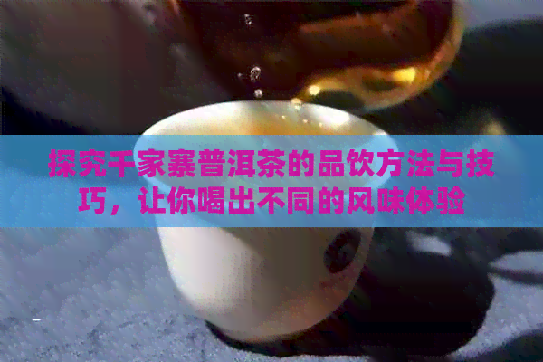 探究千家寨普洱茶的品饮方法与技巧，让你喝出不同的风味体验