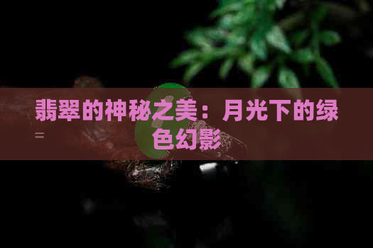 翡翠的神秘之美：月光下的绿色幻影