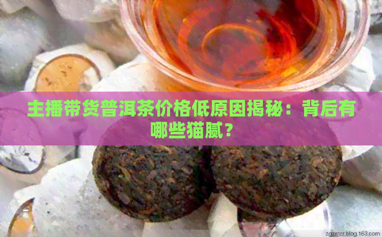 主播带货普洱茶价格低原因揭秘：背后有哪些猫腻？