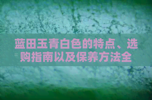 蓝田玉青白色的特点、选购指南以及保养方法全面解析
