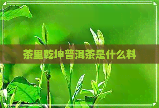 茶里乾坤普洱茶是什么料