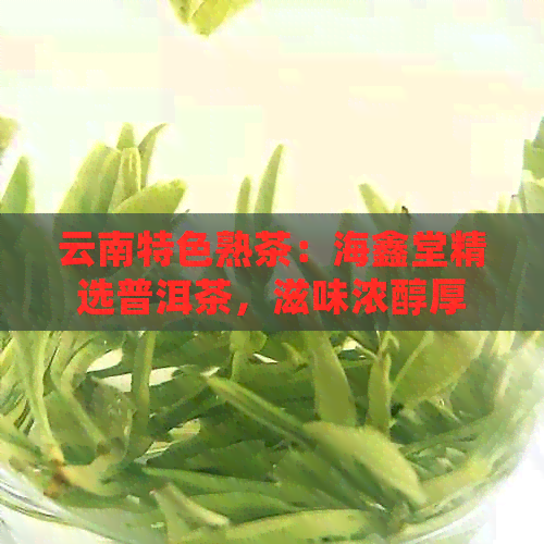 云南特色熟茶：海鑫堂精选普洱茶，滋味浓醇厚