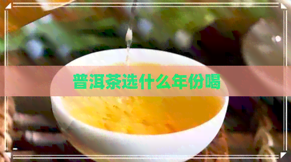 普洱茶选什么年份喝