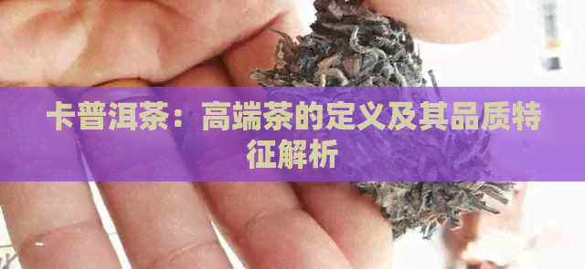 卡普洱茶：高端茶的定义及其品质特征解析