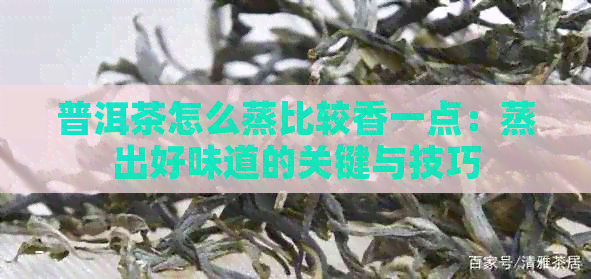 普洱茶怎么蒸比较香一点：蒸出好味道的关键与技巧