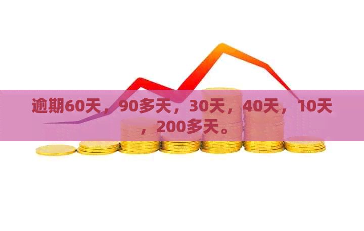 逾期60天，90多天，30天，40天，10天，200多天。