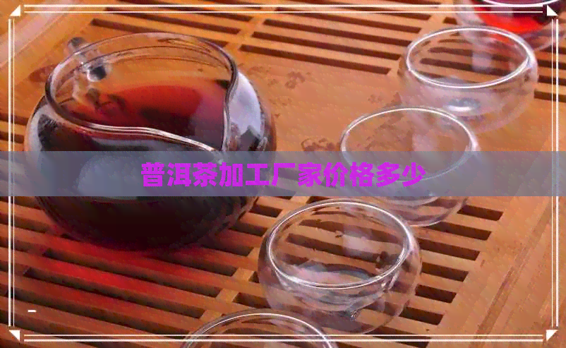 普洱茶加工厂家价格多少