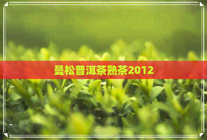 曼松普洱茶熟茶2012