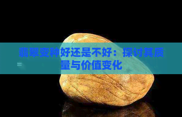 翡翠变种好还是不好：探讨其质量与价值变化