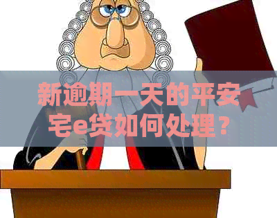 新逾期一天的平安宅e贷如何处理？解决方法全解析，让你轻松应对