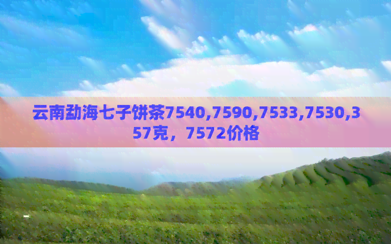 云南勐海七子饼茶7540,7590,7533,7530,357克，7572价格