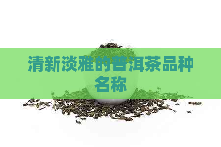 清新淡雅的普洱茶品种名称