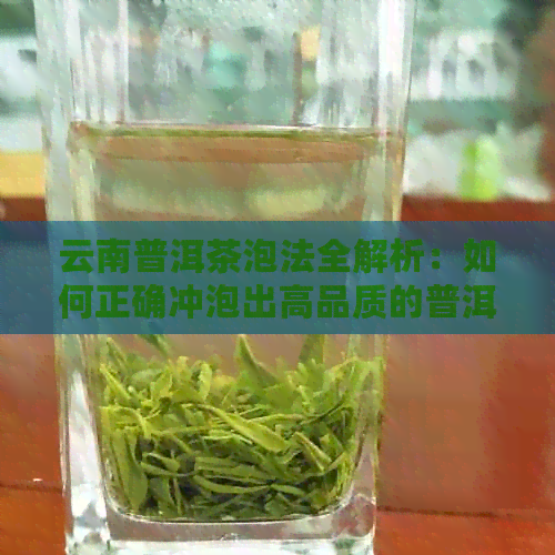 云南普洱茶泡法全解析：如何正确冲泡出高品质的普洱茶？