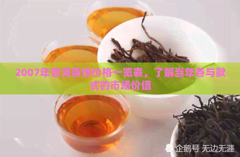 2007年普洱茶饼价格一览表，了解当年各与款式的市场价值