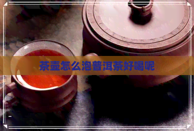 茶壶怎么泡普洱茶好喝呢