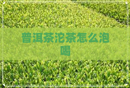 普洱茶沱茶怎么泡喝