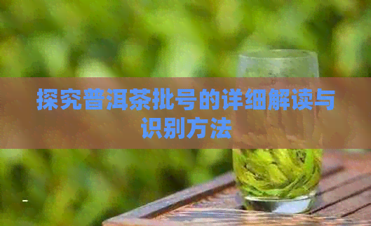 探究普洱茶批号的详细解读与识别方法