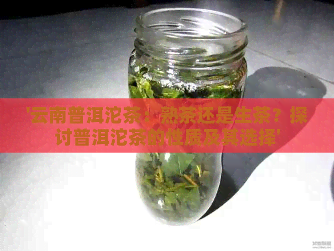 '云南普洱沱茶：熟茶还是生茶？探讨普洱沱茶的性质及其选择'