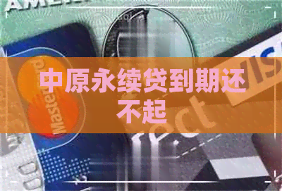 中原永续贷到期还不起