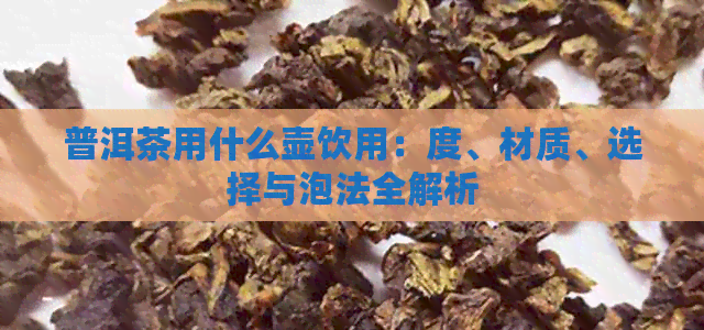 普洱茶用什么壶饮用：度、材质、选择与泡法全解析