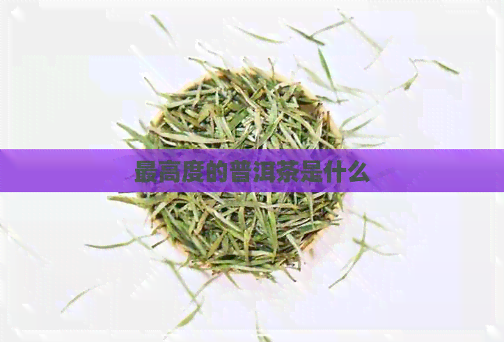 更高度的普洱茶是什么