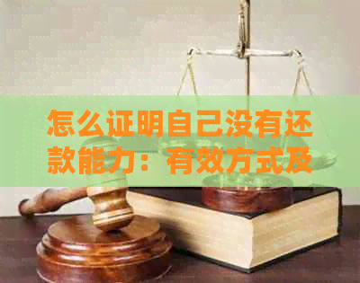 怎么证明自己没有还款能力：有效方式及关键步骤