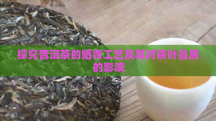 探究普洱茶的晒青工艺及其对茶叶品质的影响