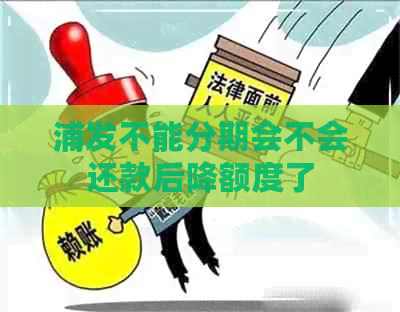 浦发不能分期会不会还款后降额度了