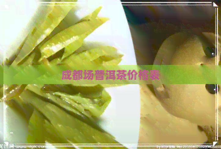 成都场普洱茶价格表