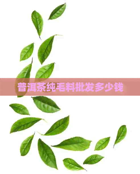 普洱茶纯毛料批发多少钱