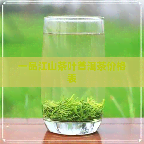 一品江山茶叶普洱茶价格表