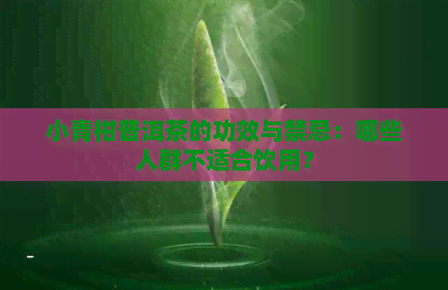 小青柑普洱茶的功效与禁忌：哪些人群不适合饮用？