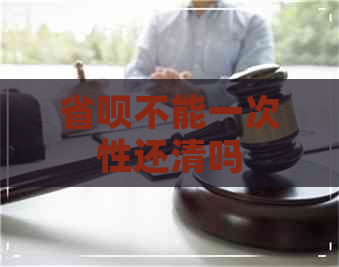 省呗不能一次性还清吗