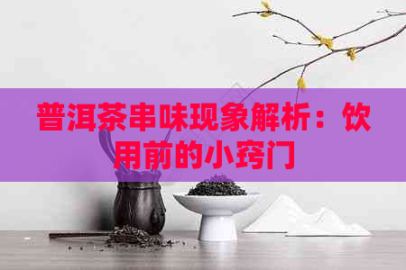 普洱茶串味现象解析：饮用前的小窍门